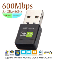 Adaptador Receptor Wireless USB 2,4 Ghz e 5Ghz 600 mbps para pc Notebook é boa?