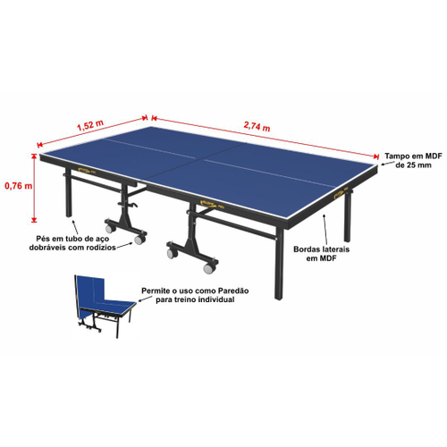 Mesa de Ping-Pong MDF 25mm KLOPF 1008 – G1 Store