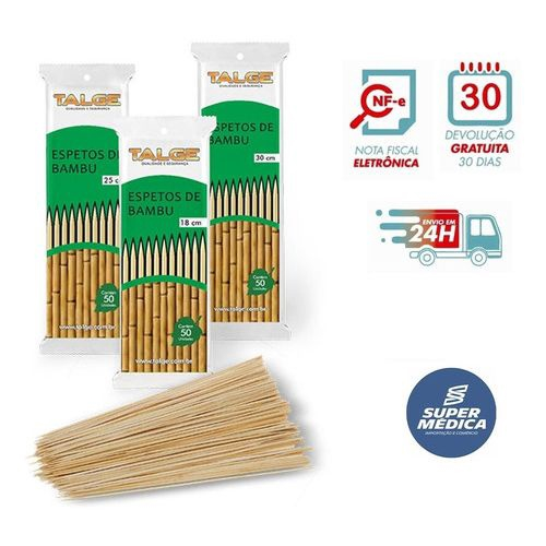 Espetos de Bambu 25cm - Talge