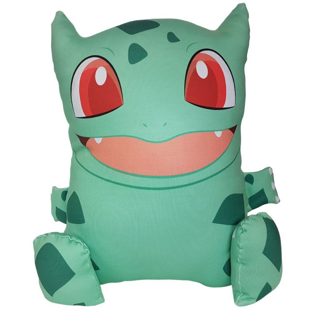 Boneco Bulbassauro Pokémon Dormindo Com Almofada Puff Fofos