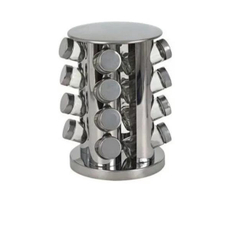 Menor preço em Porta Condimentos E Tempero 16 Potes De Vidro Com Tampa Inox