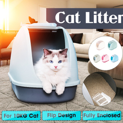 Vaso sanitário grande com design flip para a maca do gato com alça totalmente fechada, caixas de areia Nest Cat Desodorante Anti salpicos e suprimentos para animais de estimação é boa?