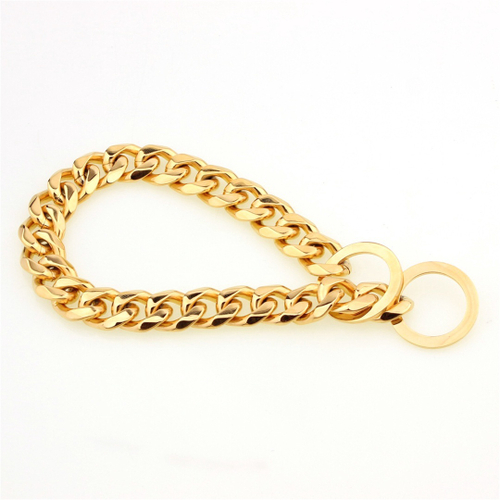Corrente de cachorro de aço inoxidável dourado moda meio-fio cubano elo  para cães colar coleira para animais de estimação suprimentos para animais  de estimação nas americanas