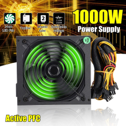 Fonte de alimentação para computador 1000W 24 pinos SATA 6 pinos 8 pinos 140 mm LED Ventilador de alto desempenho para PC de configuração de computador de última geração é boa?