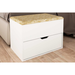 Puff Tecno Mobili PU-2051 c/1 Gaveta Branco Menor preço em Puff Tecno Mobili PU-2051 c/1 Gaveta Branco