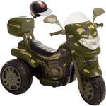 Moto Eletrica Infantil Sprint Turbo Biemme Militar 12V com Capacete Grátis