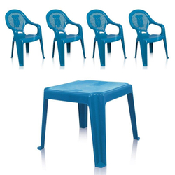 Kit 1 Mesa e 4 Cadeiras Decoradas Teddy Azul é boa?