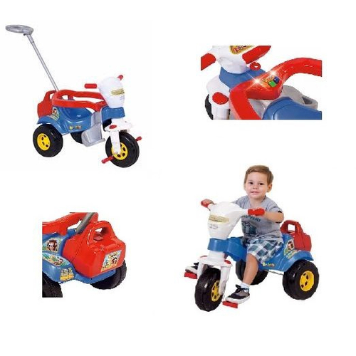 Triciclo Tico Tico Bichos Motoca Infantil Velotrol Menino Azul