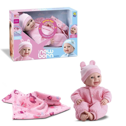 Boneca Mini Bebê Reborn New Born Banho - 8210 - Divertoys - Real Brinquedos