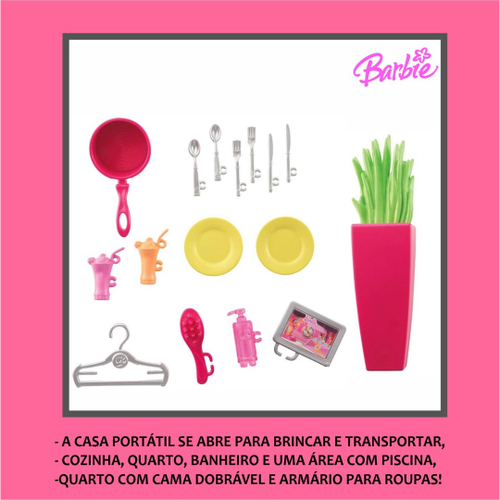 Casa da Barbie Glam + Boneca C 17 Acessorios Original Mattel