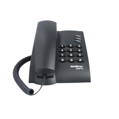 Telefone Fixo Pleno Com Fio Preto Intelbras