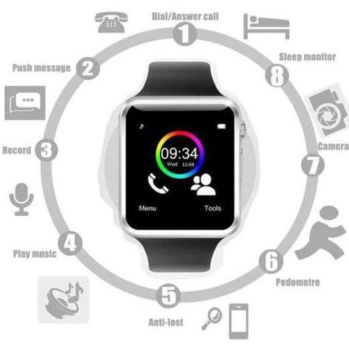 smartwatch a1 marrom e dourado