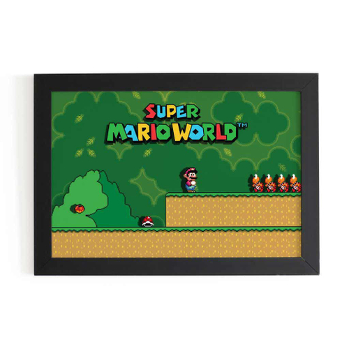 Quadro Super Mario Mapa Jogo Para Decorar