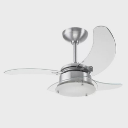 Ventilador de Teto 110V Aluminio Escovado Pás Transparentes Chanceler Tron Alumínio Escovado Menor preço em Ventilador de Teto 110V Aluminio Escovado Pás Transparentes Chanceler Tron Alumínio Escovado