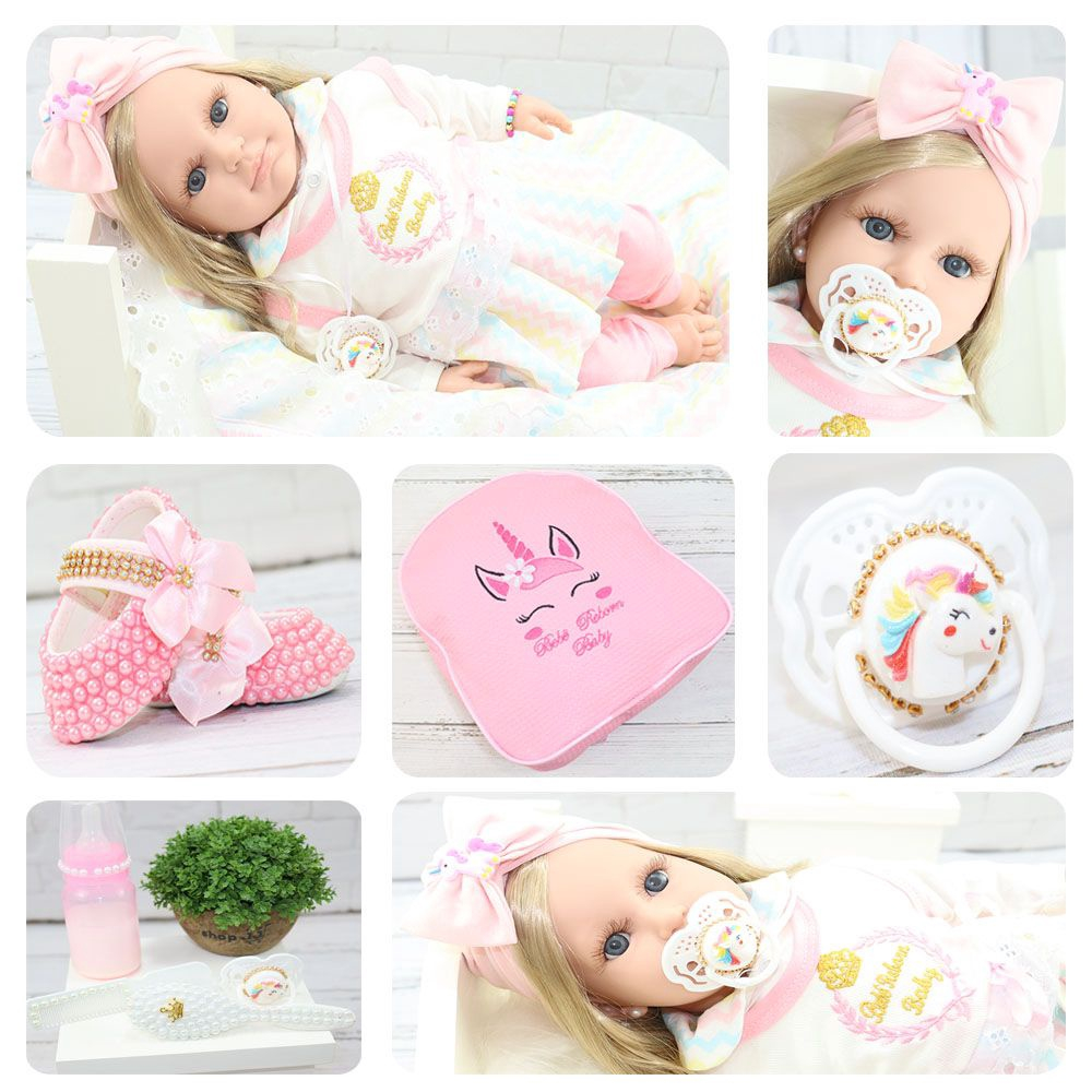 Boneca Bebê Reborn Barata Siliconada Linda Baby Dolls Loira - USA Magazine