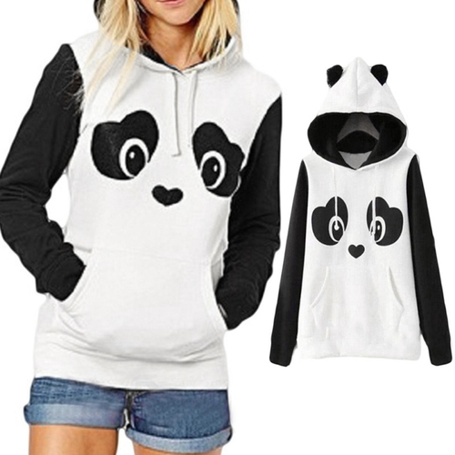 panda moletom com capuzs