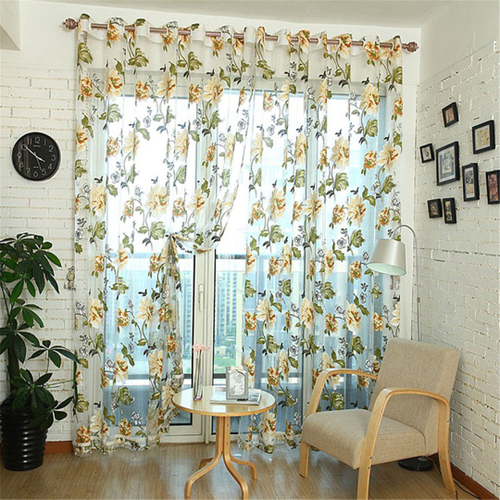 1 painel janela cortina transparente 100x200cm padrao floral cortinas de janela saia de tule casa sala de estar decoracao de quarto 2 cores