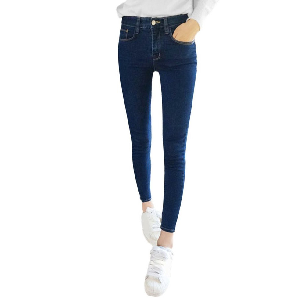 Cal As Mulheres Magro Alta Elstica Skinny Jeans De Cintura Alta Estiramento Lpis Em Promo O