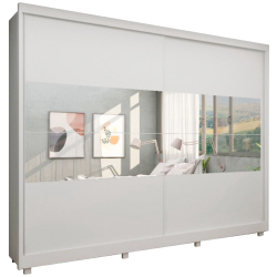 Menor preço em Guarda Roupa Casal Gelius Apolo 2 Portas de correr com espelho e 7 gavetas - Branco.