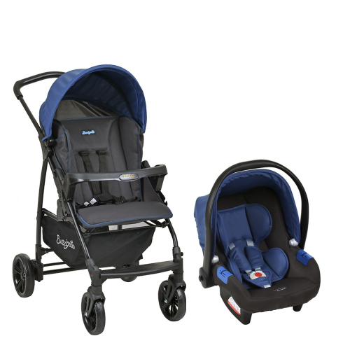 Carrinho de Bebe Burigotto Bebê Conforto Ecco Azul e Cinza Carrinho de Bebe Burigotto Bebê Conforto Ecco Azul e Cinza