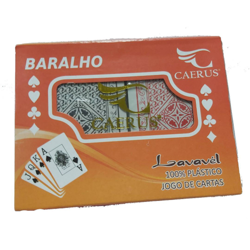 Kit Jogo Baralho Plástico Profissional + Dominó Estojo 28 Pc