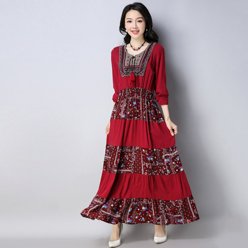 vestido solto manga longa