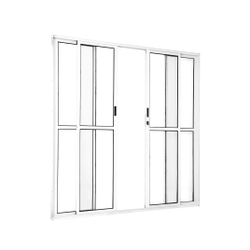 Porta De Alumínio De Correr Balcão / Sacada 4 Folhas 2,10 X 2,00 Linha 25 Com Chave Cor Branco Menor preço em Porta De Alumínio De Correr Balcão / Sacada 4 Folhas 2,10 X 2,00 Linha 25 Com Chave Cor Branco