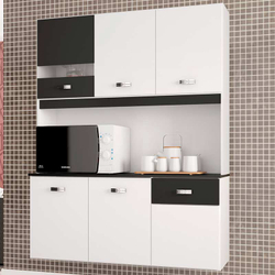 Cozinha Compacta Suspensa 6 Portas e 1 Gaveta Lili - Poquema - Branco / Preto é boa?