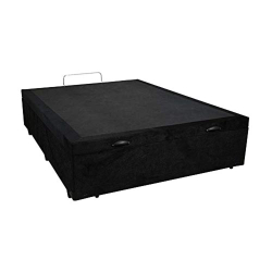Base Box Baú Casal sp Móveis Suede Preta - 45x138x188 Menor preço em Base Box Baú Casal sp Móveis Suede Preta - 45x138x188