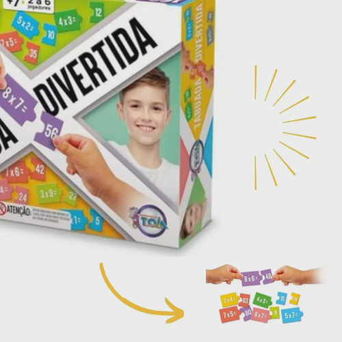 Tabuada Divertida Jogo Infantil Brinquedo Pedagógico Educativo Para Crianças  160 peças - Toia