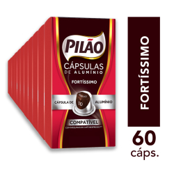 Kit 60 Cápsulas de Café Pilão Fortíssimo 10 Menor preço em Kit 60 Cápsulas de Café Pilão Fortíssimo 10