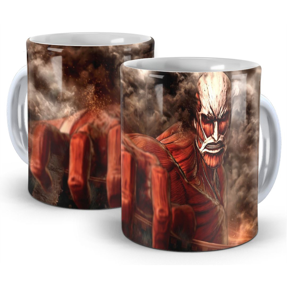 Caneca De Porcelana 325ml Shingeki No Kyojin Ataque Ao Titã