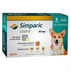Menor preço em Simparic De 40mg Para Cães De 10,1 A 20kg (zoetis) - 3 Comprimidos