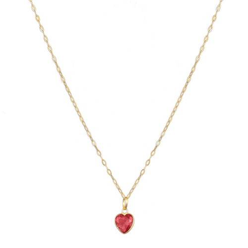 Colar Cordão Corrente Americana 45cm Com Pingente Coração De Ouro 18k