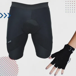 Kit de Ciclista - Bermuda Térmica de Ciclismo Acolchoada + Luva de Proteção Para Ciclismo Menor preço em Kit de Ciclista - Bermuda Térmica de Ciclismo Acolchoada + Luva de Proteção Para Ciclismo