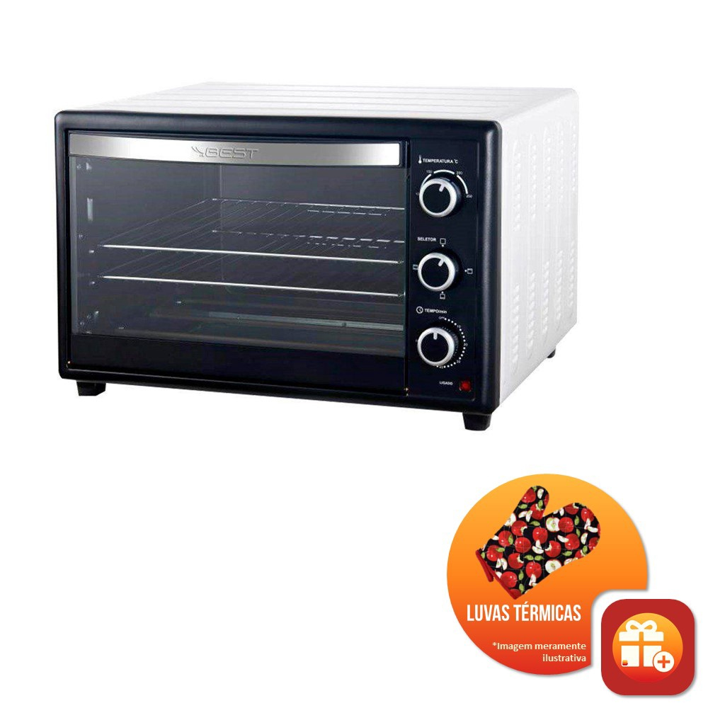 Forno Eletrico Best 66 Litros Preto/Branco 127V 1800W (com Luva Termica ...