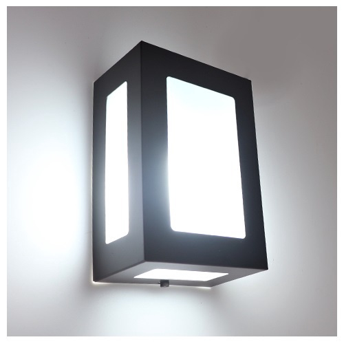 Arandela Luminária Retangular 5 Vidros Foco Alumínio 1 Lâmpada E27 A prova d'agua Externa Parede