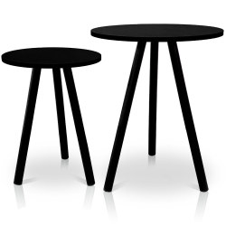 Jogo 2 Mesas de Canto Lateral Atlanta Tripé Redonda mdf - Preta é boa?
