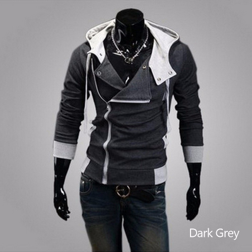 dark gray zip up moletom com capuz