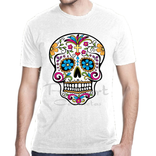 camisa com caveira mexicana