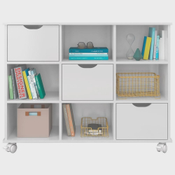 Nicho Organizador Branco 108 X 83 cm Com 3 Gavetas Brancas E Rodízios - Qmovi Móveis é boa?
