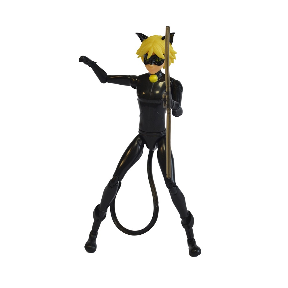 Boneco Articulado Cat Noir em Ação 15cm - Coleção Miraculous - Bandai/Sunny  1641