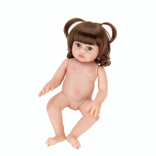 Boneca Bebê Reborn Silicone Olhos Castanhos Girafinha Ig-500