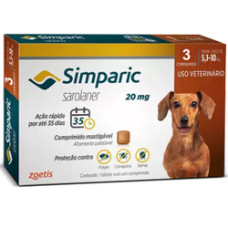 Simparic Antipulgas E Carrapatos Caes 5,1 A 10kg C/3 Comprimidos - Oferta 1 Menor preço em Simparic Antipulgas E Carrapatos Caes 5,1 A 10kg C/3 Comprimidos - Oferta 1