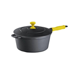 Caçarola Ferro Cabo Silicone Amarelo Tampa Ferro 2,4L 20Cm