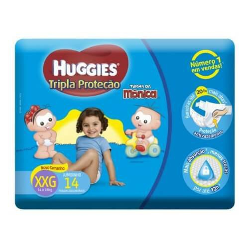 Fralda Huggies Turma Da Mônica Tripla Proteção Jumbinho Xxg 14un ...