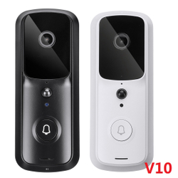 2020 Nova Campainha de Vídeo Inteligente V10 / V20 / V30 Atualizada, Campainha de Câmera de Segurança Sem Fio 1080P, Cartão de 32G tf, Conversa de 2 Vias, Visão Noturna, Detecção de Movimento pir, Armazenamento em Nuvem, Controle de app - Preto é boa?