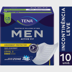 Absorvente Tena Men Discreet Protection Level 2 Geriátrico Embalagem com 10 Unidades Menor preço em Absorvente Tena Men Discreet Protection Level 2 Geriátrico Embalagem com 10 Unidades