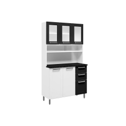 Kit Cozinha Bertolini Múltipla em aço 06 portas 02 gavetas - Branco/Preto Menor preço em Kit Cozinha Bertolini Múltipla em aço 06 portas 02 gavetas - Branco/Preto