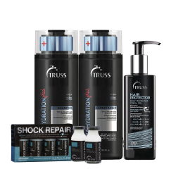 Kit truss ultra hydration plus + tratamento home care 4 produtos Menor preço em Kit truss ultra hydration plus + tratamento home care 4 produtos